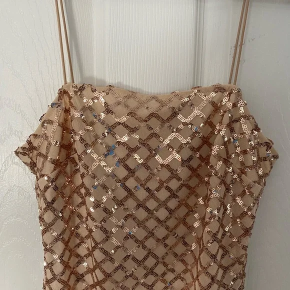 Pretty Little thing sequence gold dress! Size 2 - Picture 2 of 12